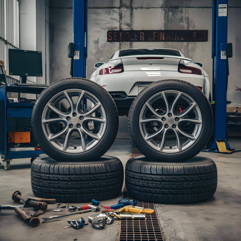 EverTyres team fitting a tyre in-store