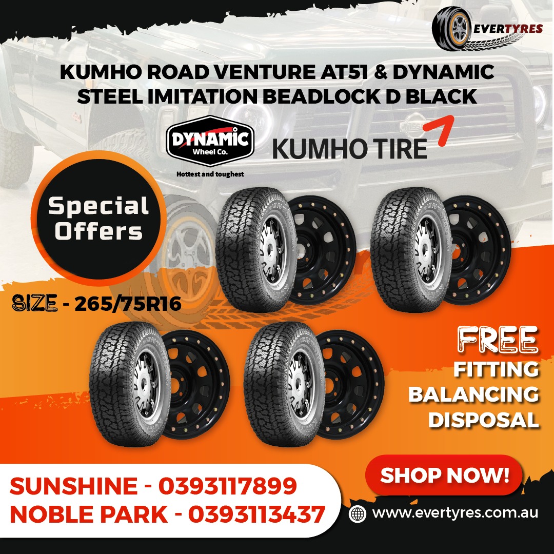 Kumho Road Venture AT 51 & Dynamic Steel Imitation Beadlock D Black