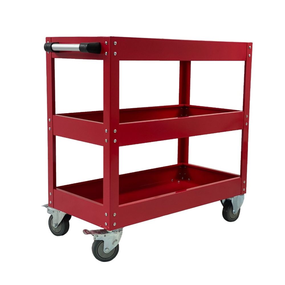 Bigger & Wider Tool Trolley Cart Storage Red
