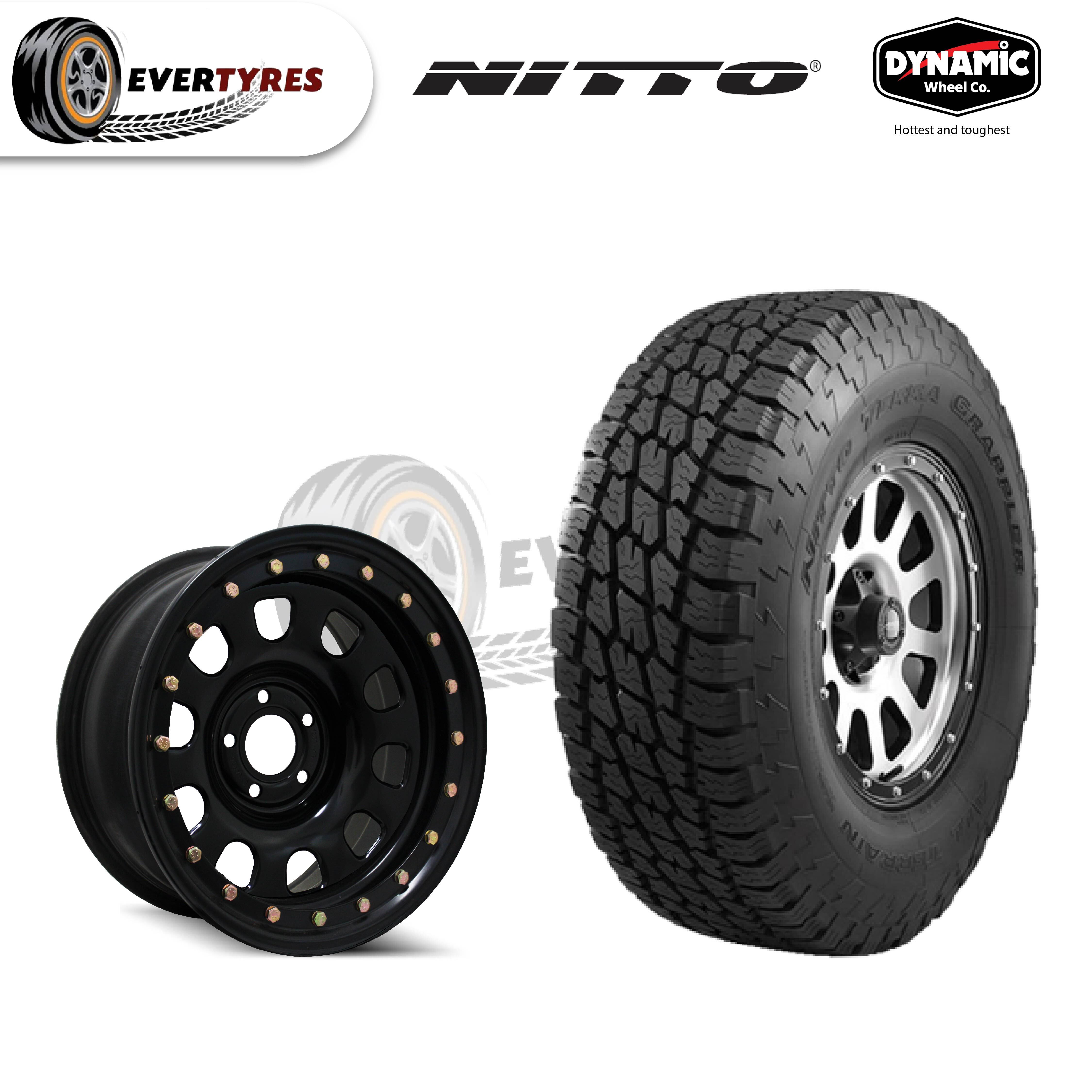 Nitto Terra Grappler Tyres & Dynamic Steel Imitation Beadlock Black D