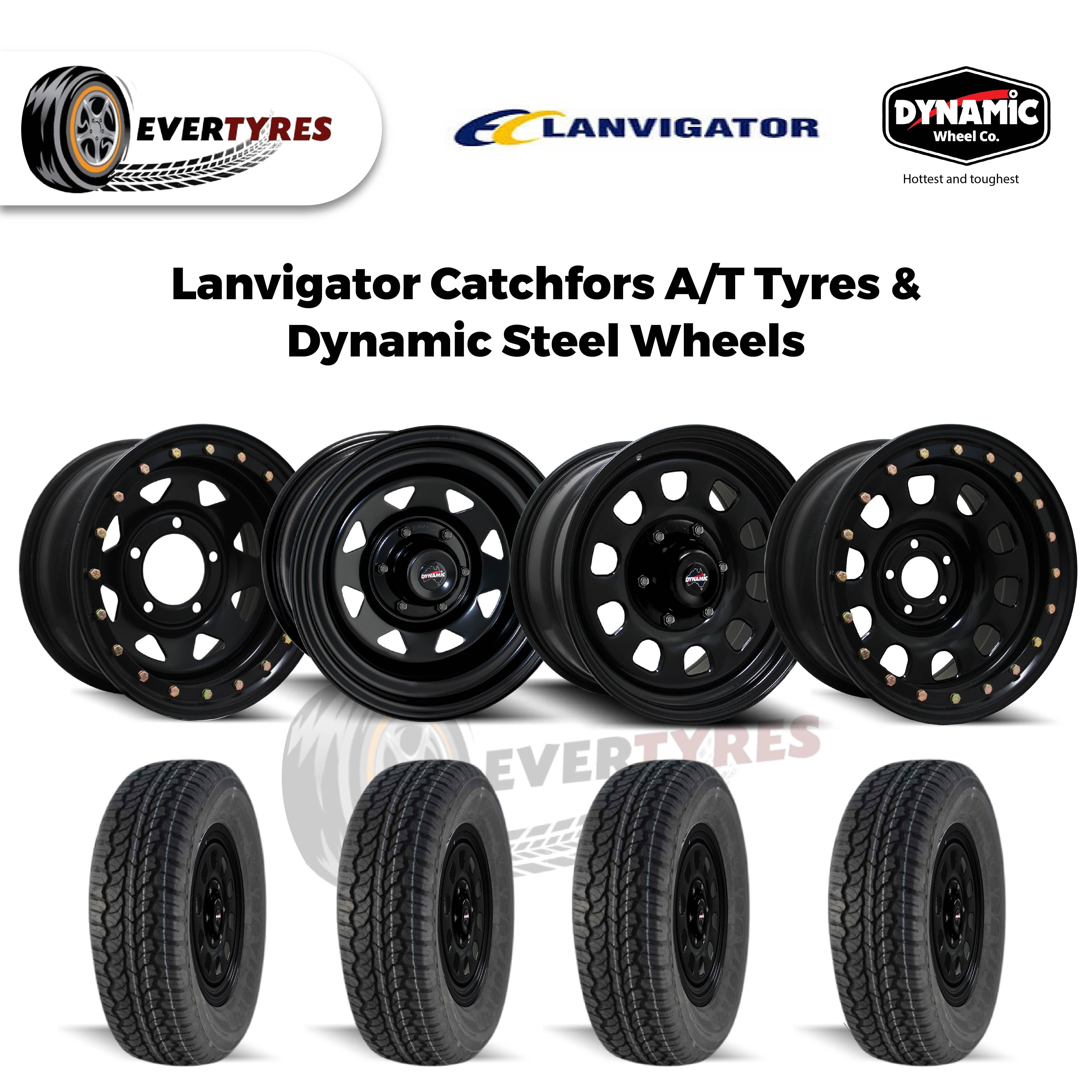 Lanvigator Catchfors A/T Tyres & Dynamic Steel Imitation Beadlock Black D