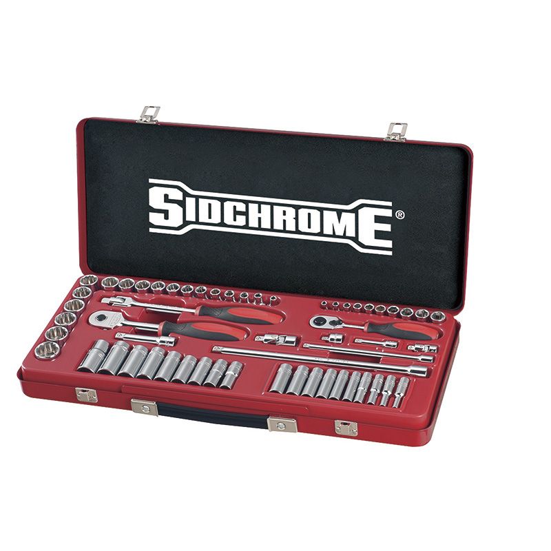 Sidchrome Socket Set 1/4 & 3/8 Drive Metric 57 Piece