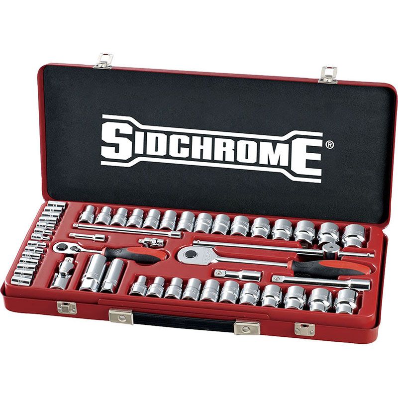 Sidchrome Socket Set 1/4&1/2 Metric/AF 51 Piece