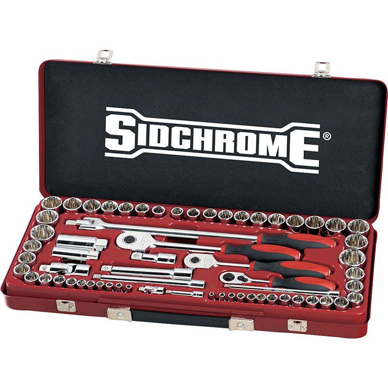 Sidchrome Socket Set 1/4 3/8 1/2 64 Pieces