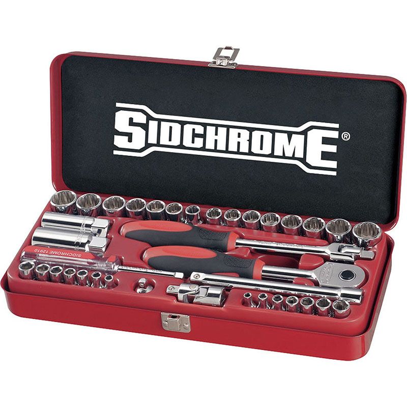 Sidchrome Socket Set 1/4&3/8 Metric/AF 38 Piece