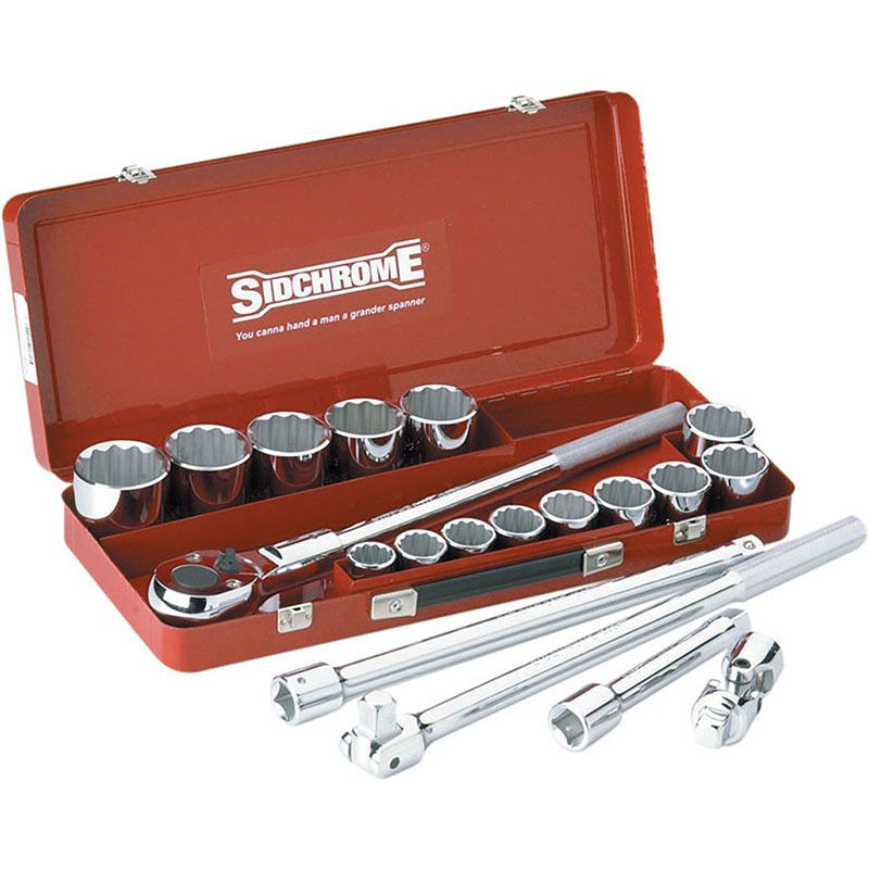 Sidchrome Socket Set 19 Pieces 3/4 Drive A/F