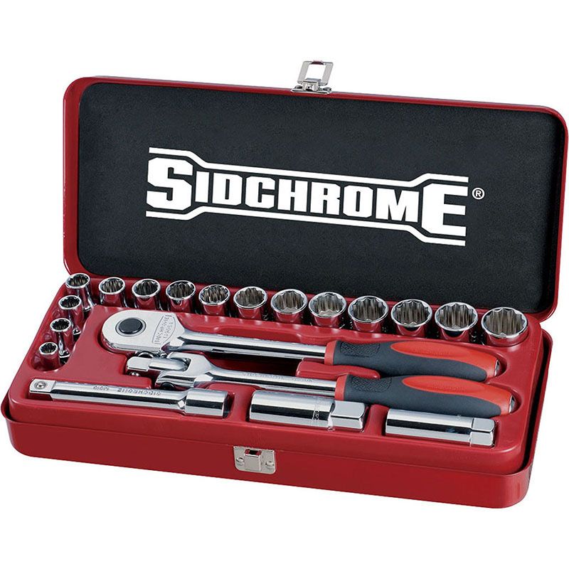 Sidchrome Socket Set 1/2 Drive Metric 20 Pieces