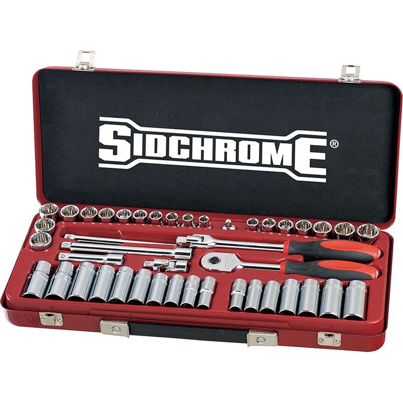 Sidchrome Socket Set 3/8 Drive Metric/AF 43 Pieces