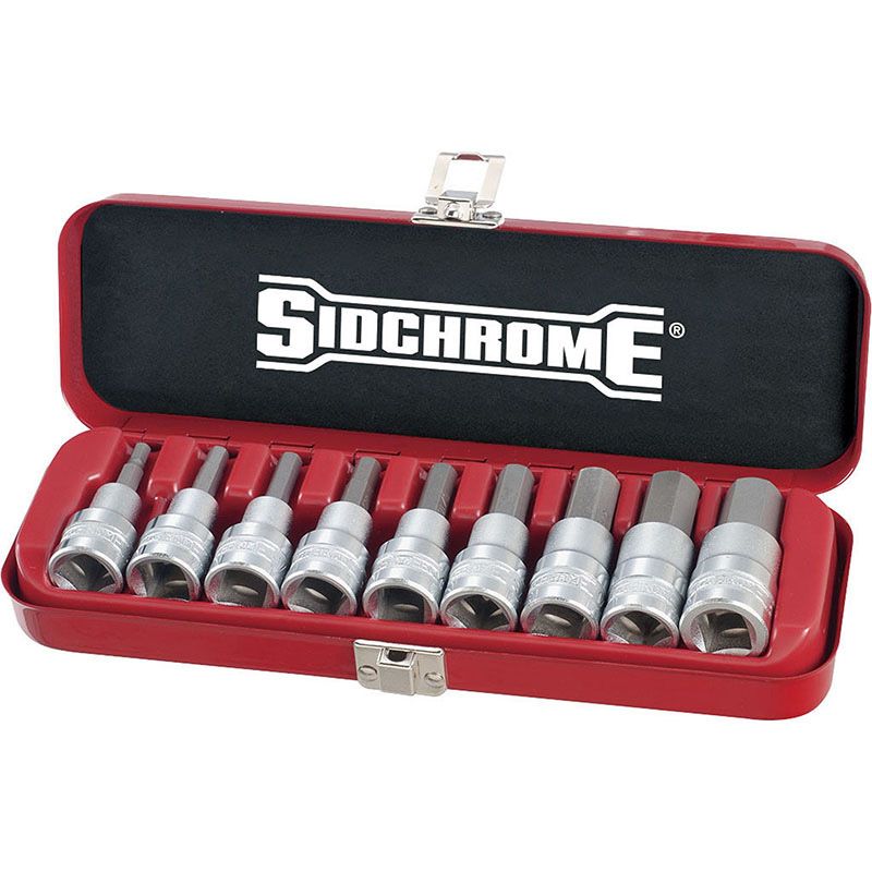 Sidchrome Set Socket 1/2 Drive Inhex 9 Pieces