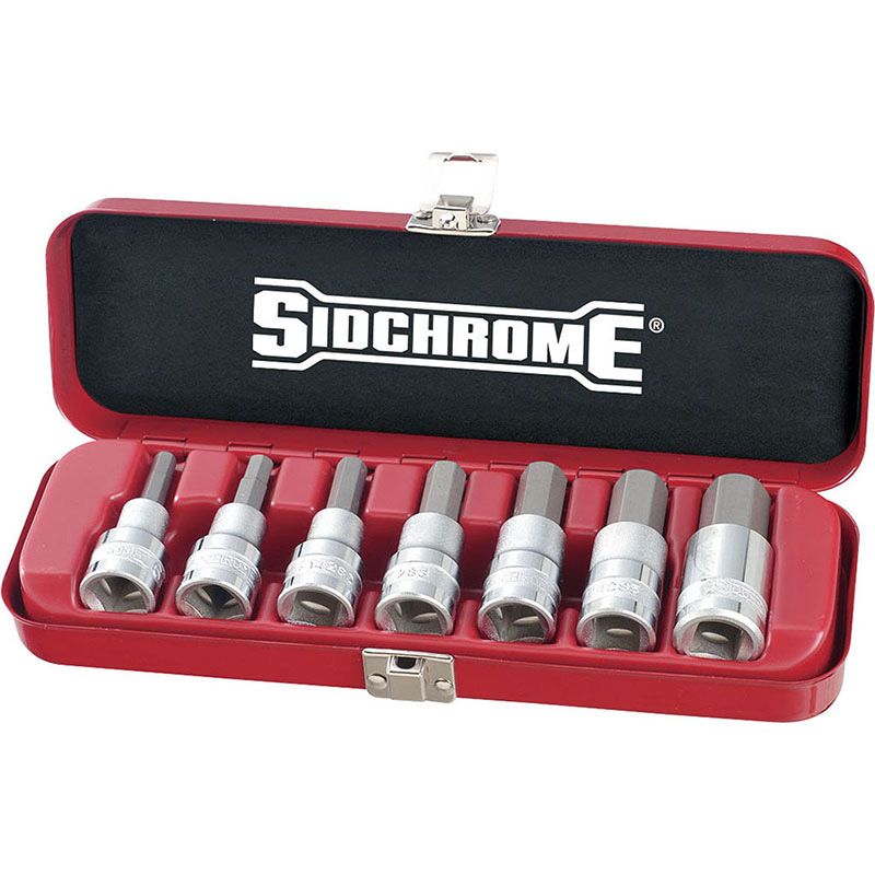 Sidchrome Set Socket 1/2 Drive Inhex 7 Pieces