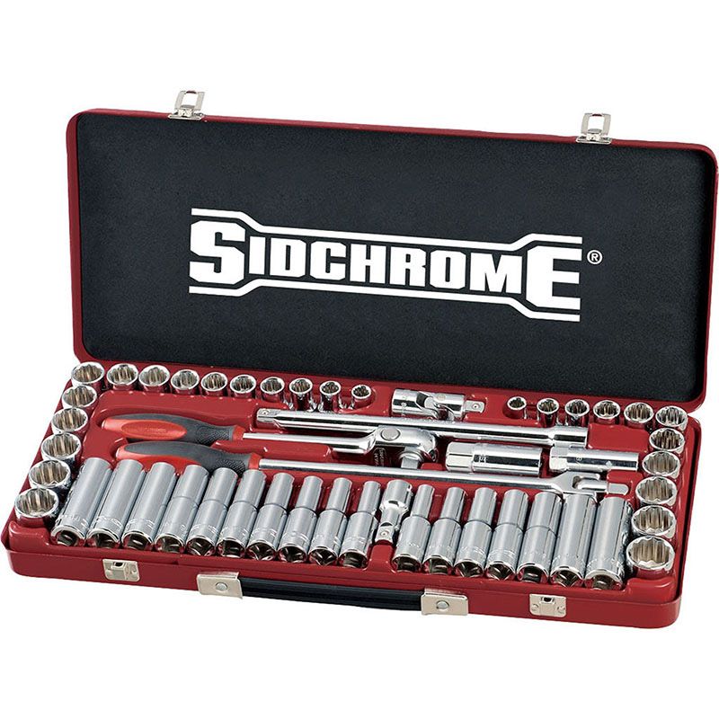 Sidchrome Set Socket 1/2 Drive Metric/AF 51 Pieces