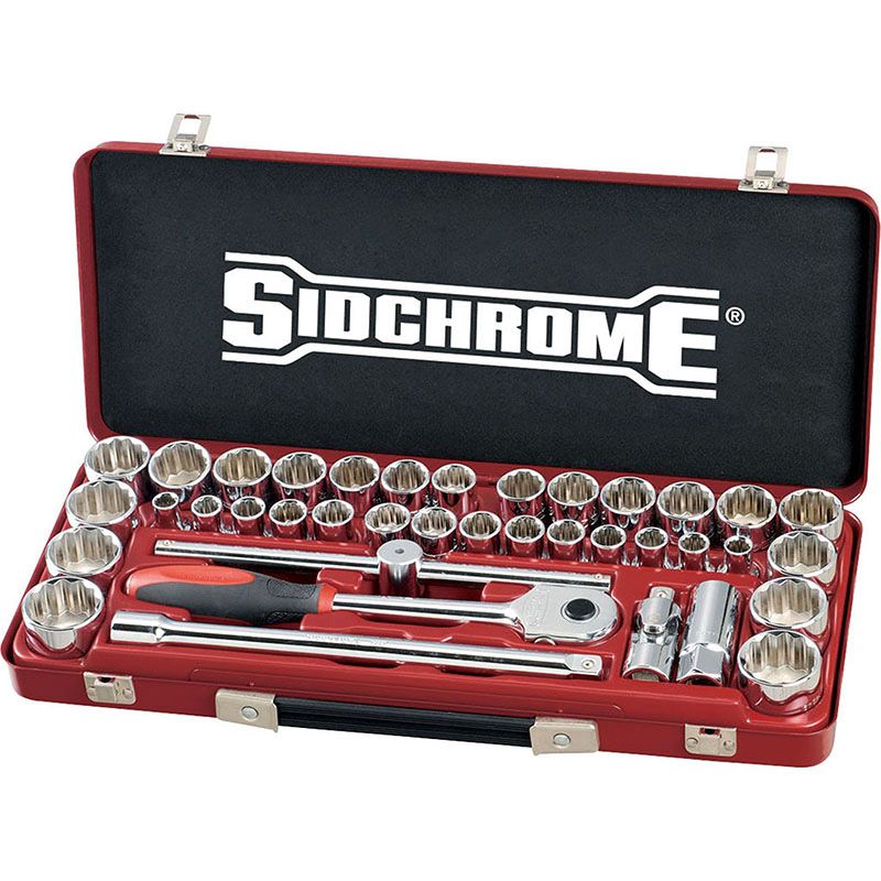Sidchrome Set Socket 1/2 Drive AF/Metric 40 Pieces