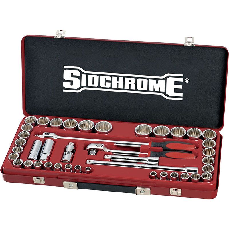 Sidchrome Set Socket 1/2 Drive AF/Metric 41 Pieces